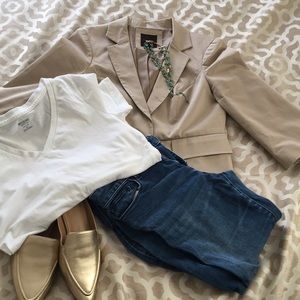 Tan Blazer 3/4 Sleeve - The Limited